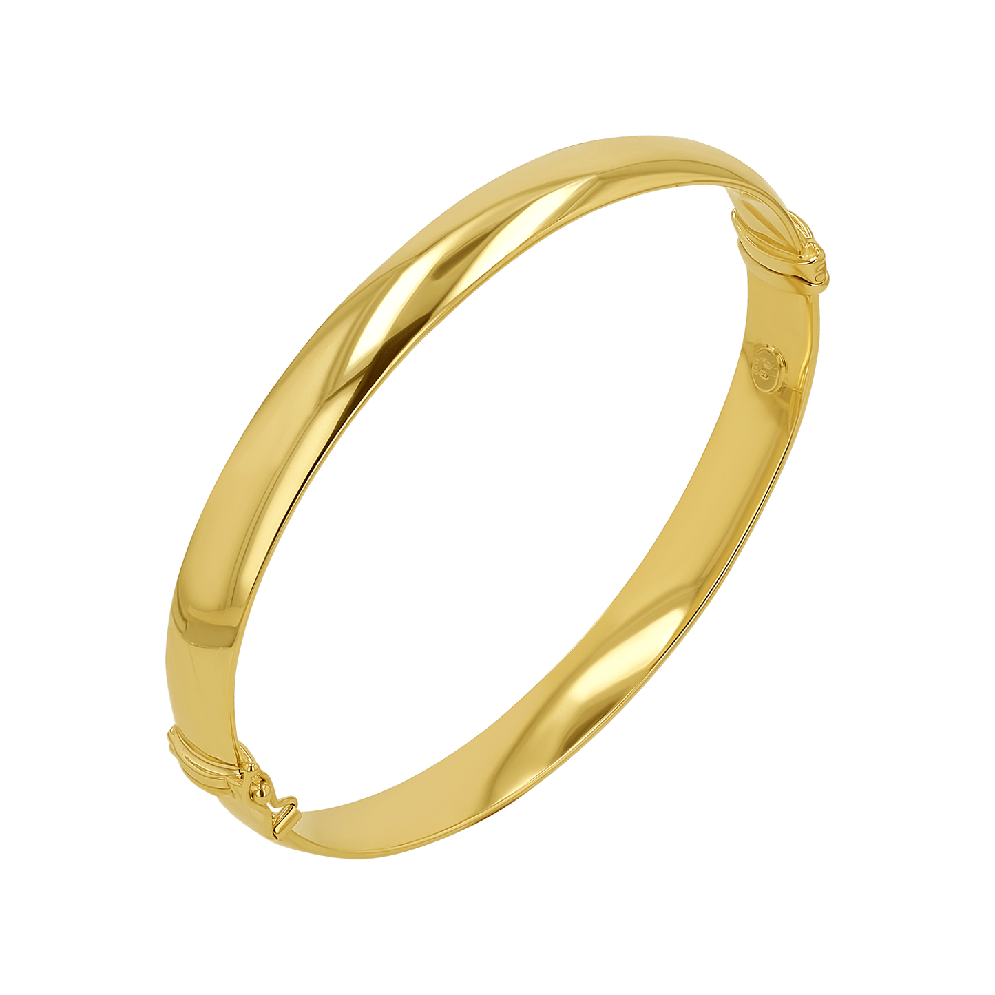 Chunky Hinged Bangle (7mm) - Lotus Diamond