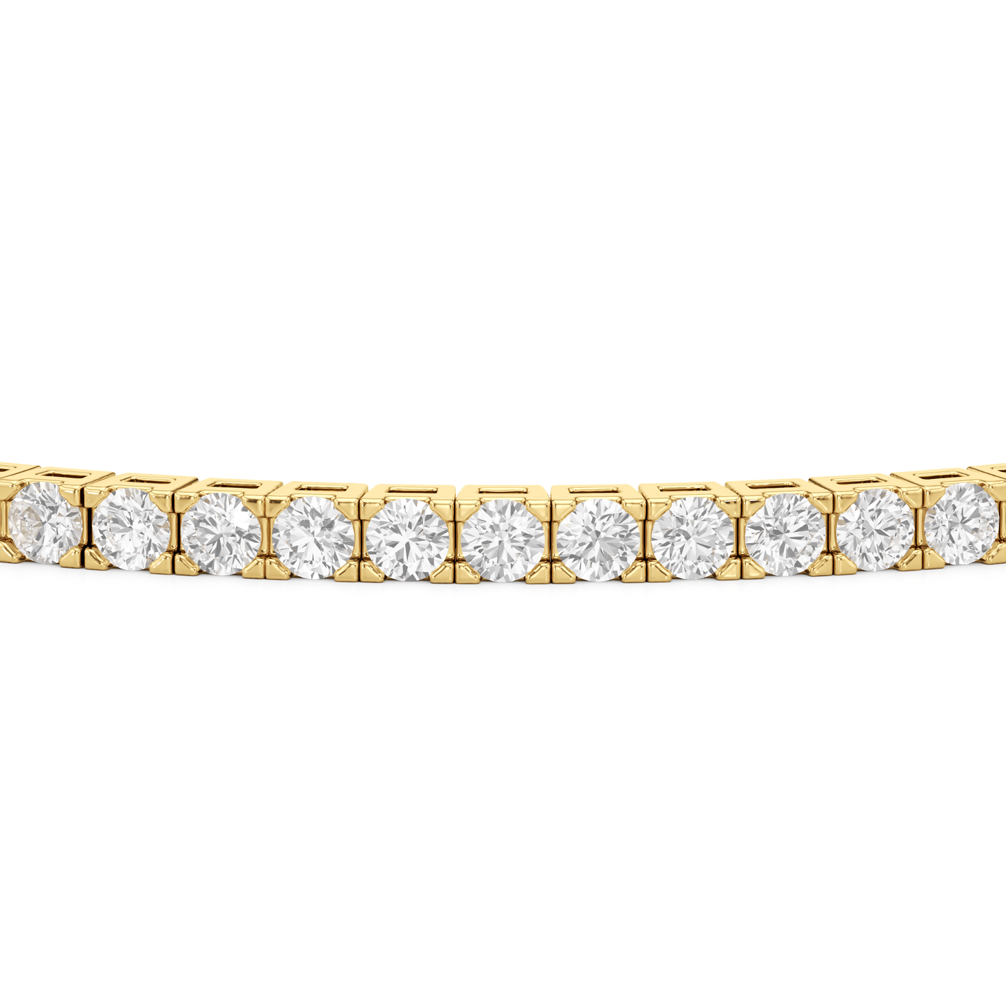 Classic 4 - Prong Round Lab Diamond Square Basket Tennis Bracelet - Lotus Diamond