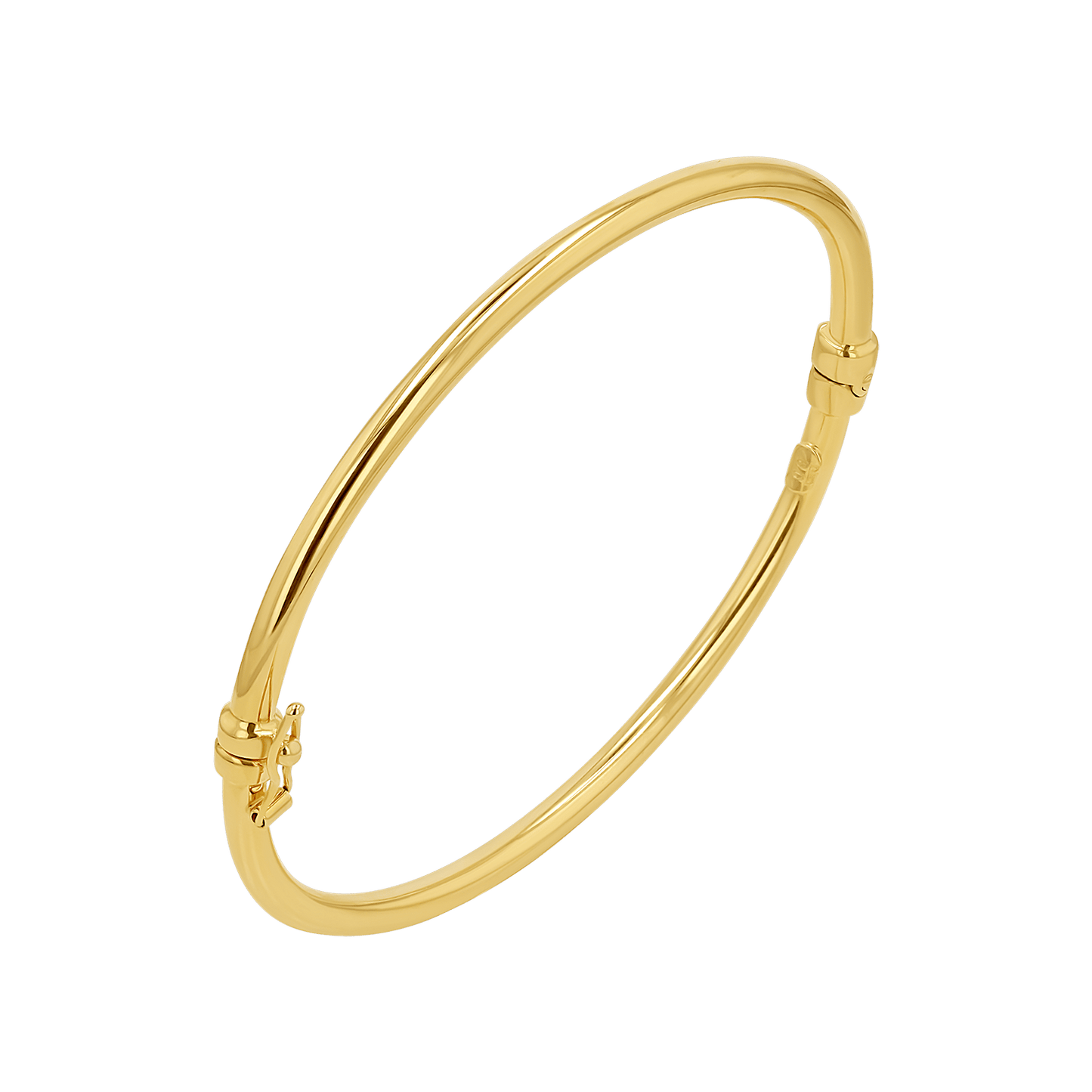 Classic Oval Tube Bangle (3mm) - Lotus Diamond
