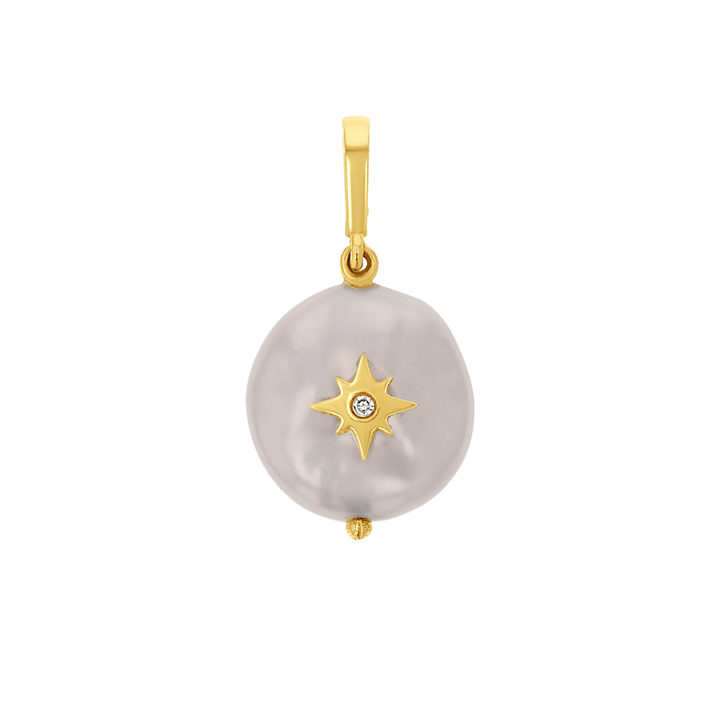 Coin Pearl Diamond Starburst Charm - Lotus Diamond