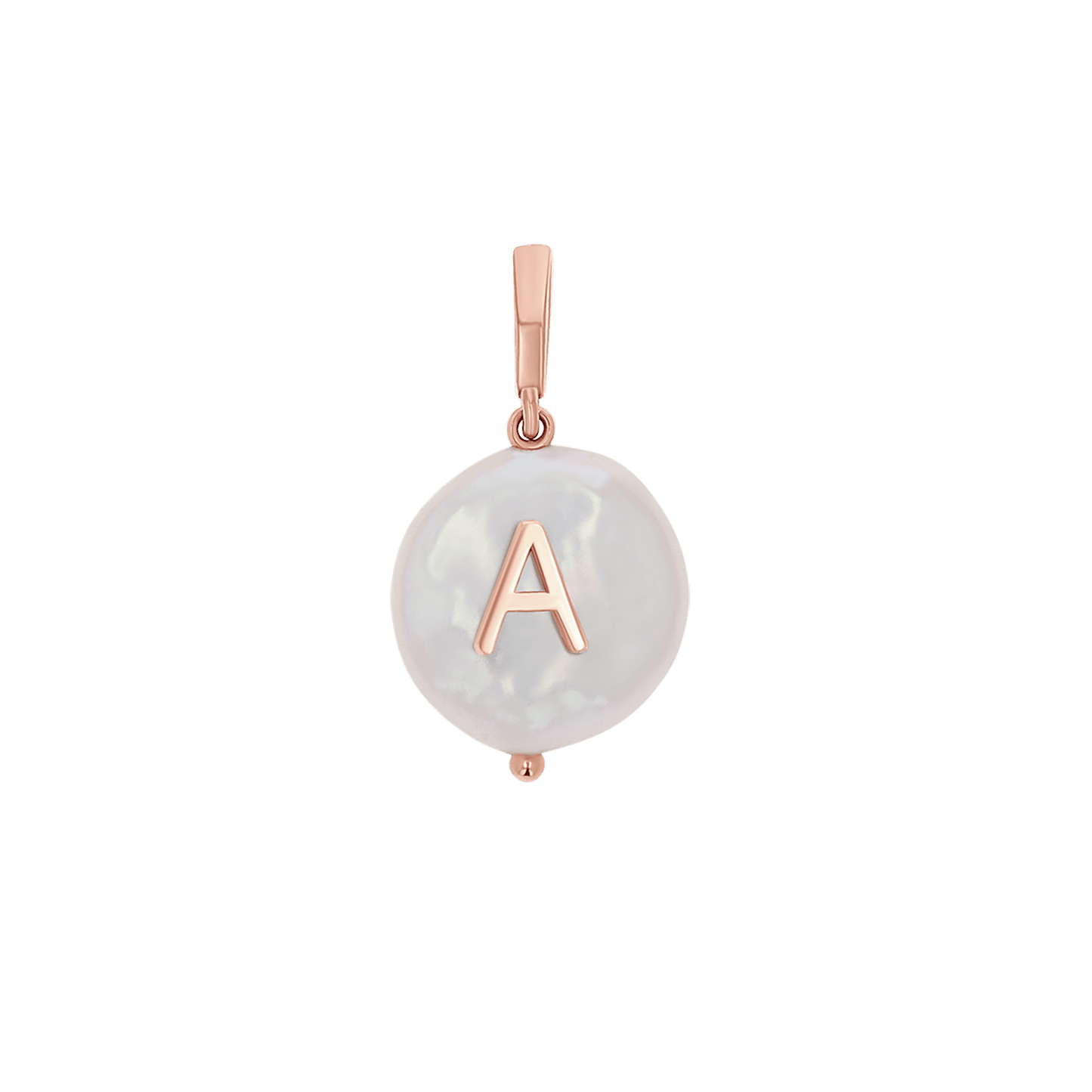 Coin Pearl Initial Charm - Lotus Diamond