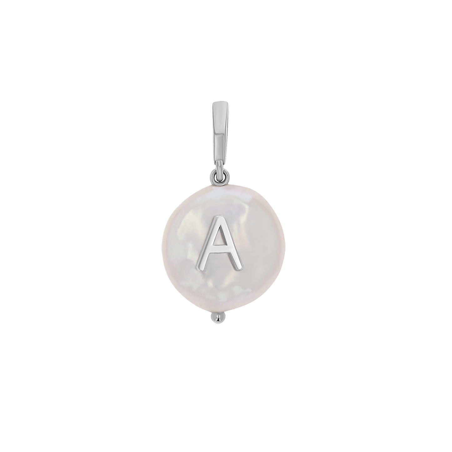 Coin Pearl Initial Charm - Lotus Diamond