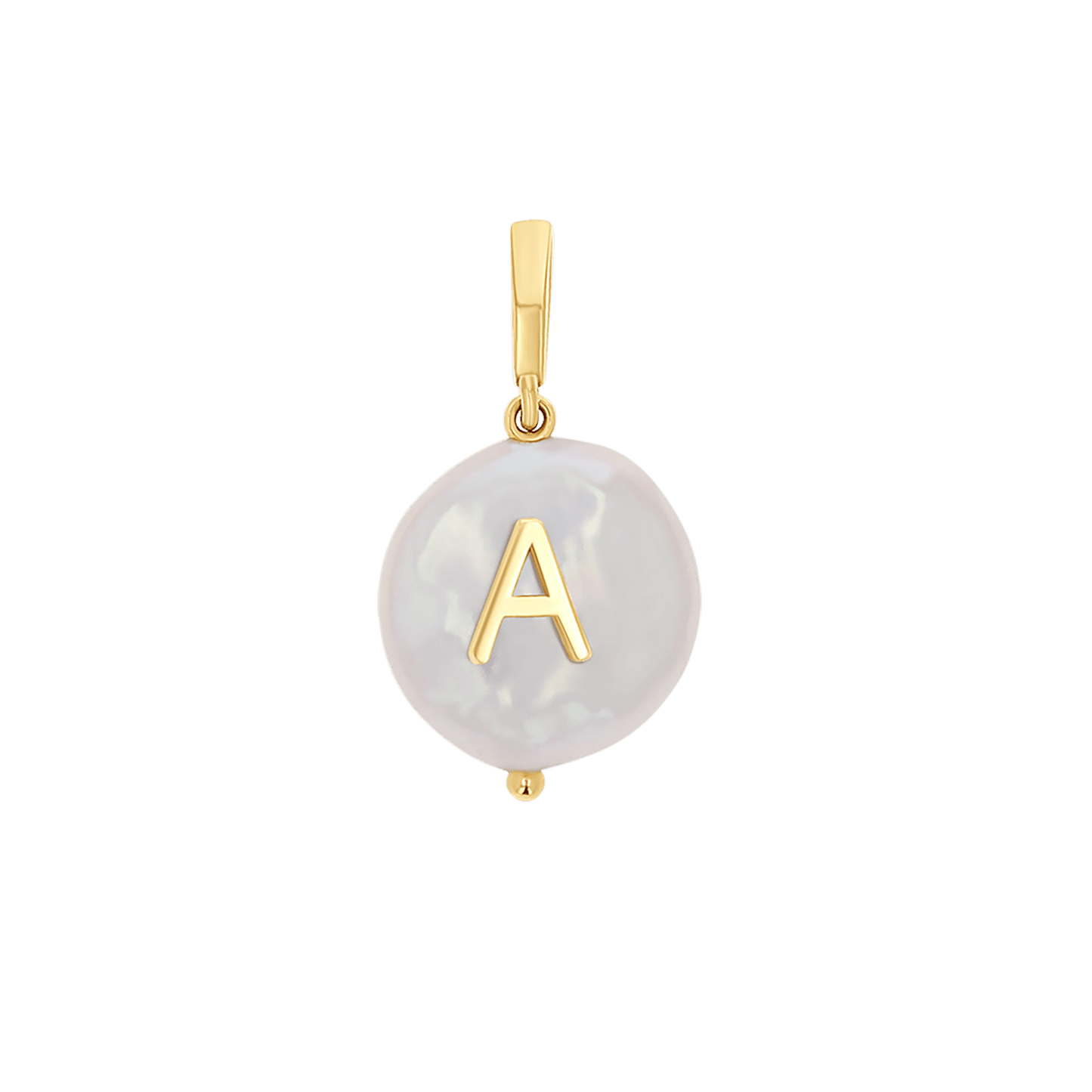 Coin Pearl Initial Charm - Lotus Diamond