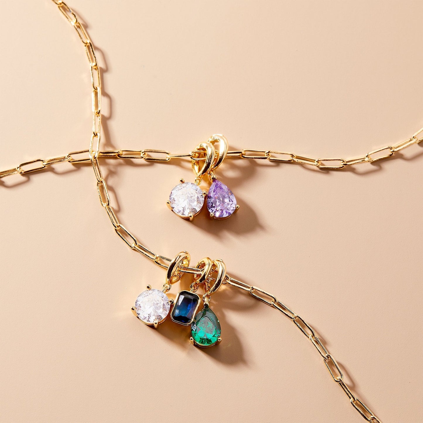 Colette Birthstone Stacking Necklace - Lotus Diamond