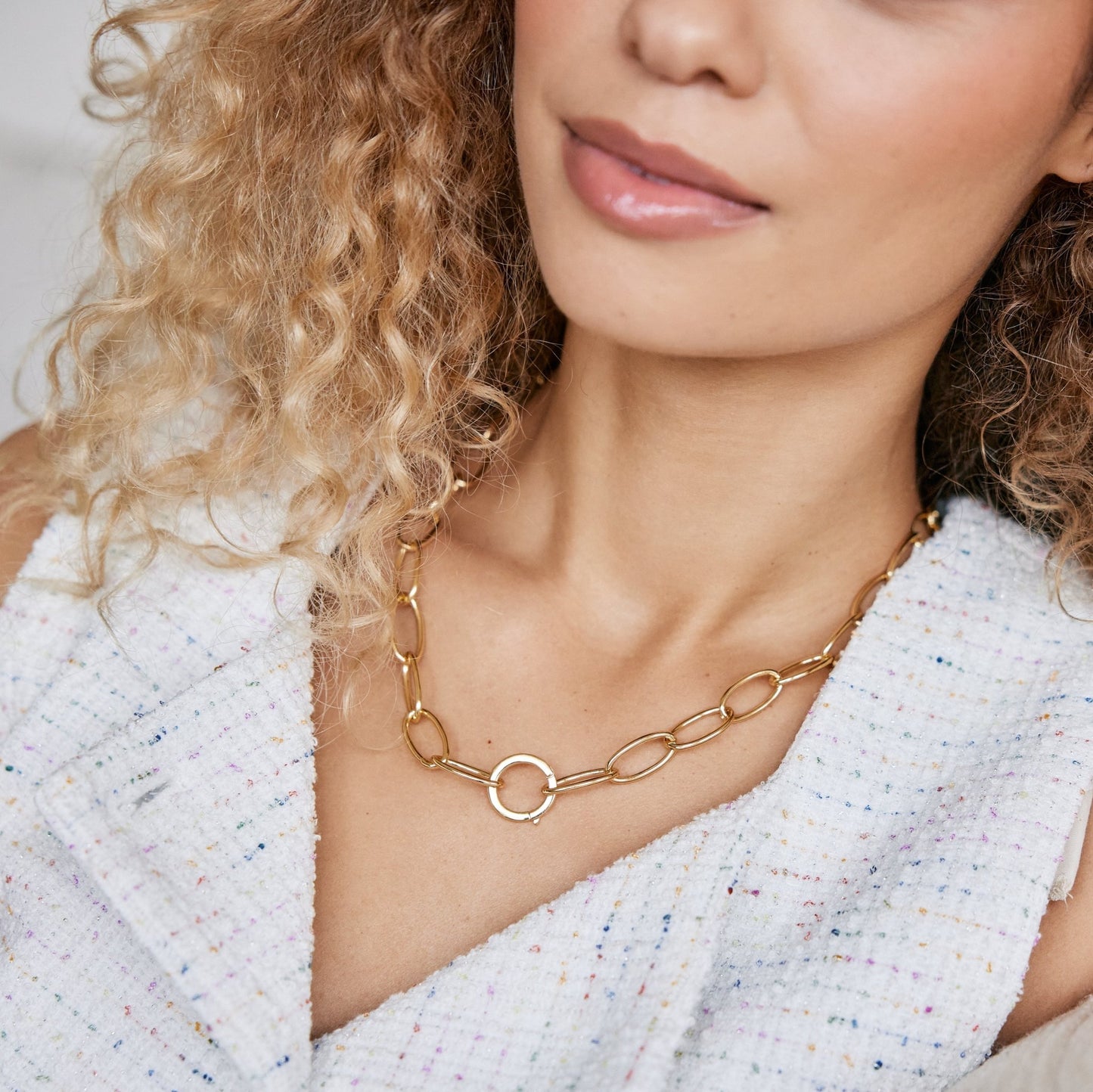Colette XL Charm Necklace - Lotus Diamond