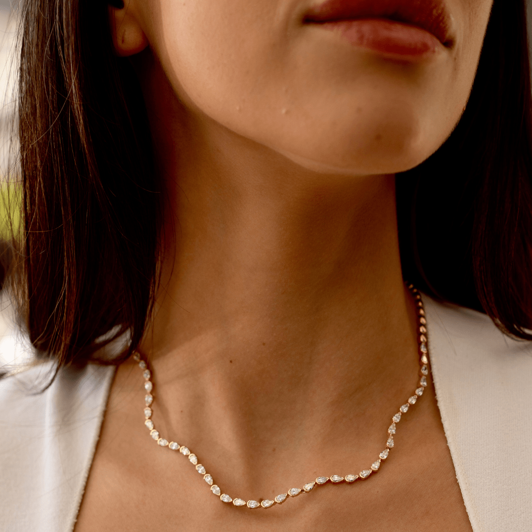 Coquette Lab Diamond Tennis Necklace - Lotus Diamond