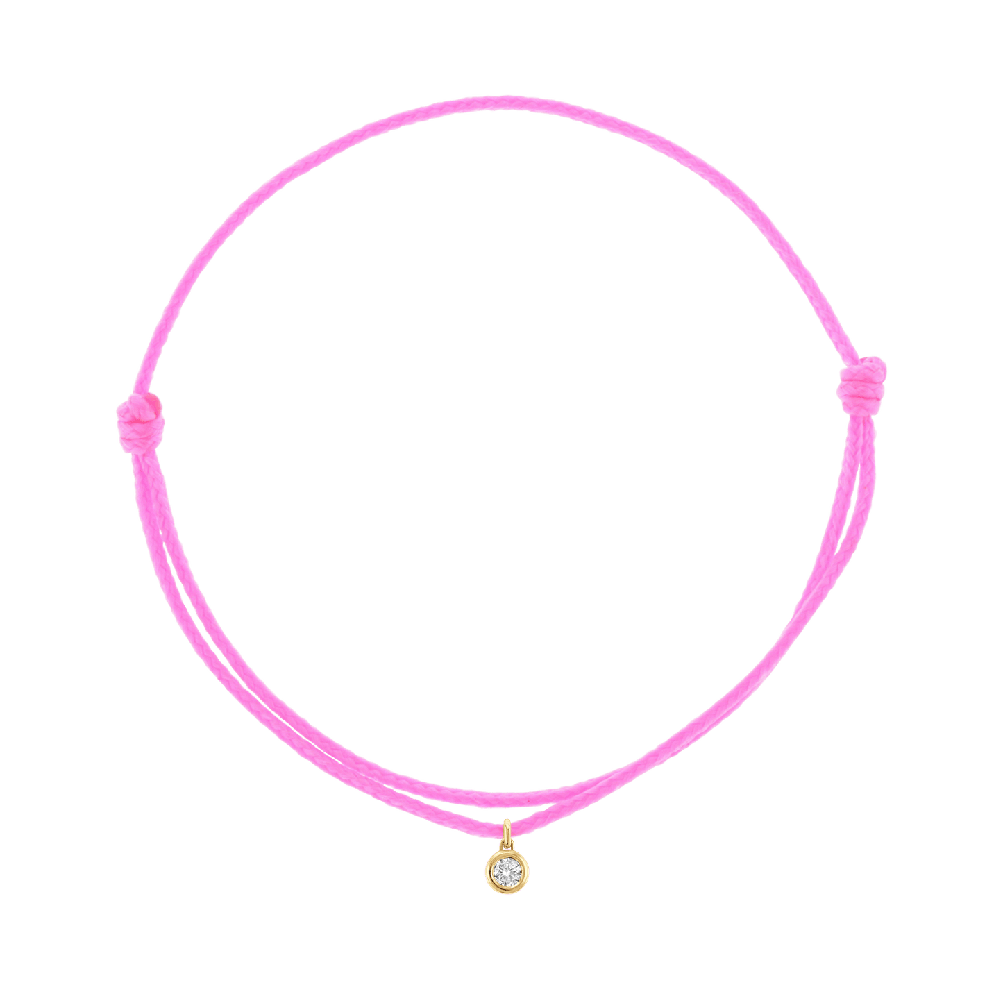Cord Charm Bracelet - Lotus Diamond