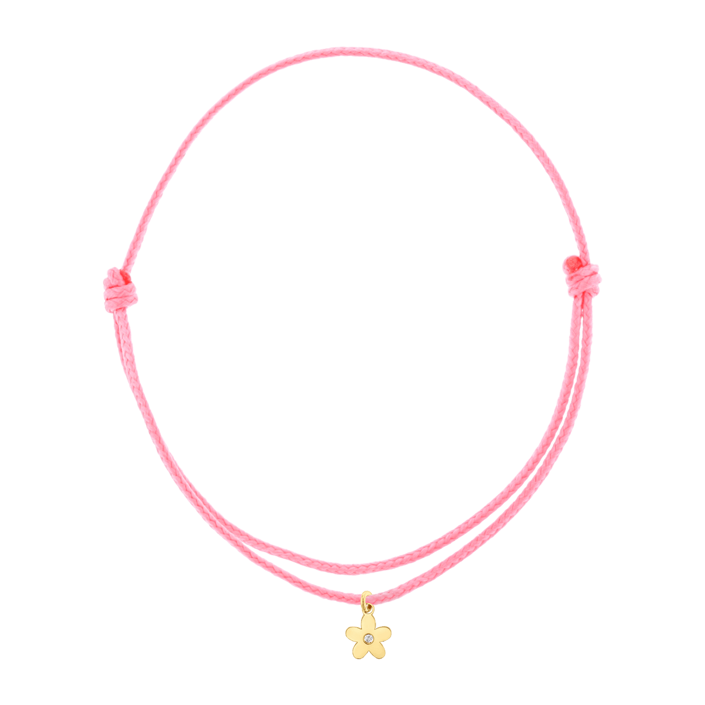 Cord Charm Bracelet - Lotus Diamond