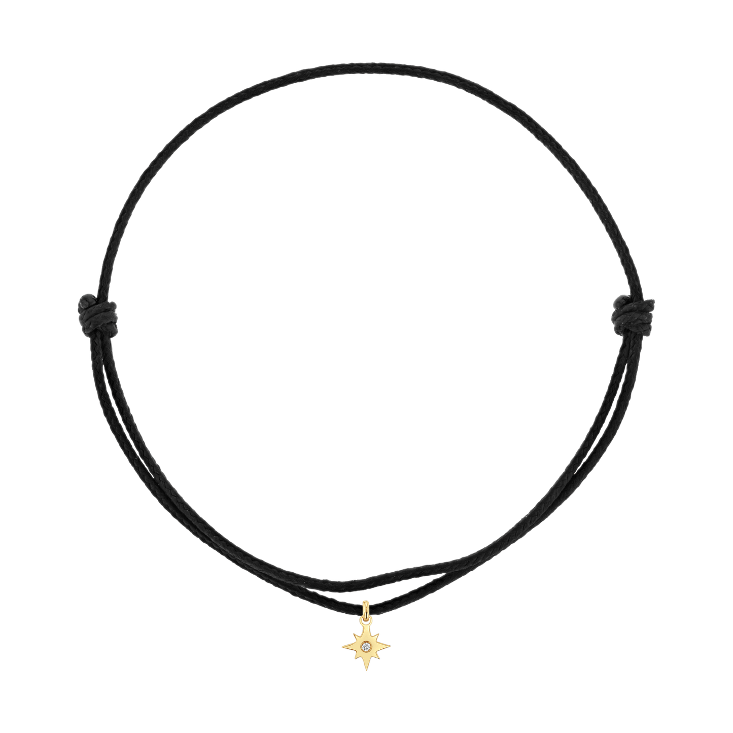 Cord Charm Bracelet - Lotus Diamond