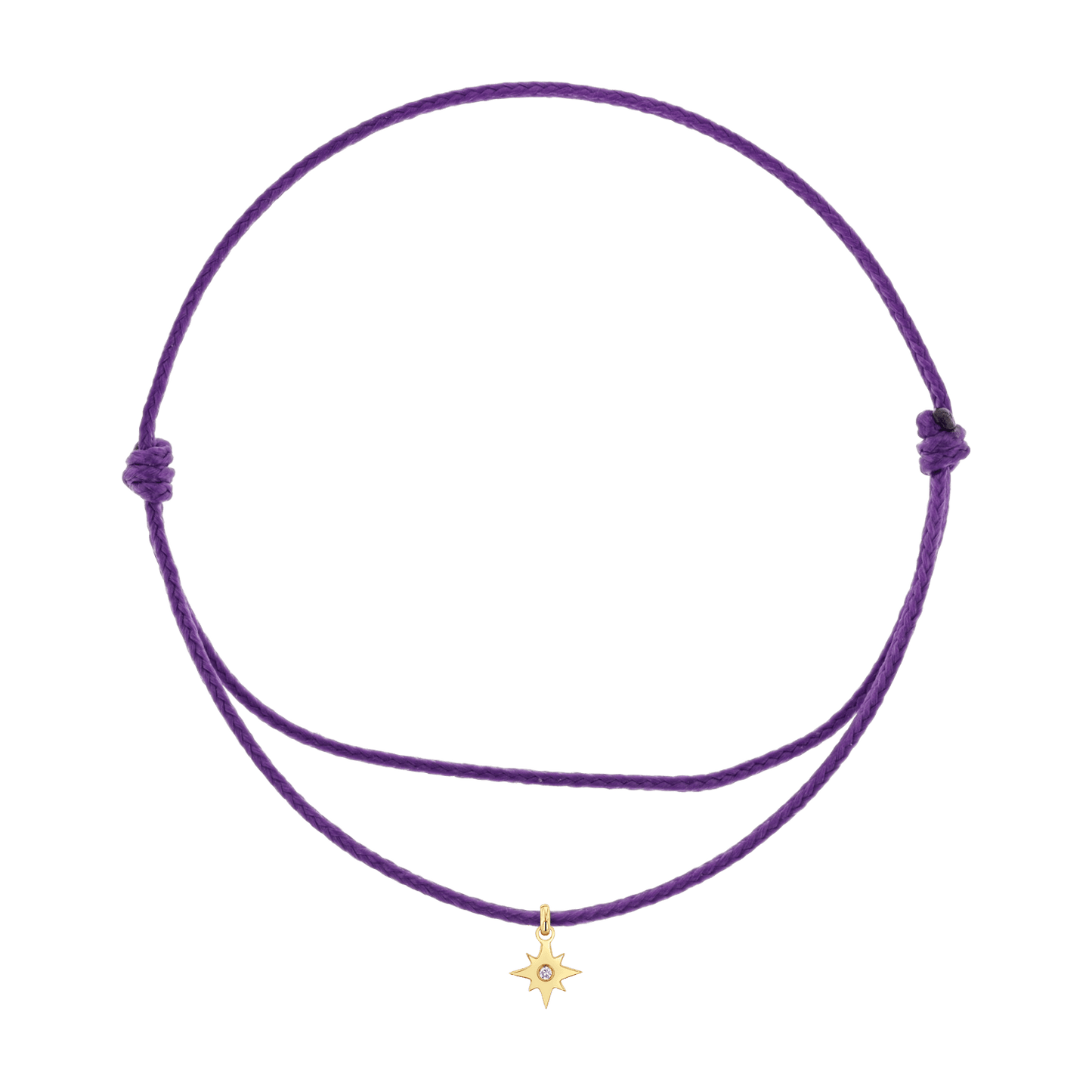 Cord Charm Bracelet - Lotus Diamond