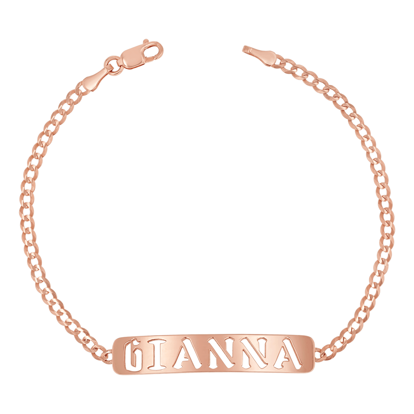 Cuban Link Nameplate Bracelet - Lotus Diamond