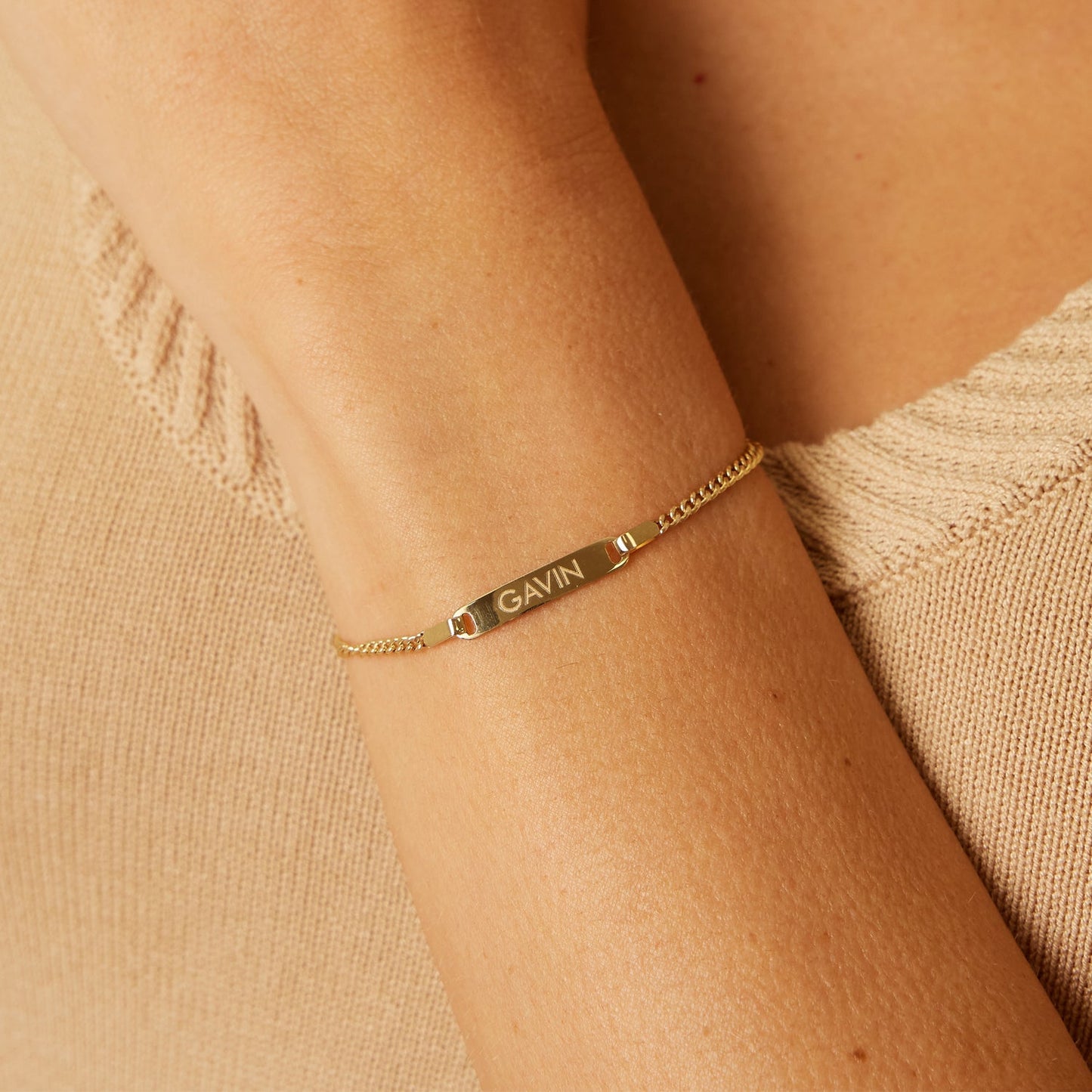 Curb ID Bracelet - Lotus Diamond