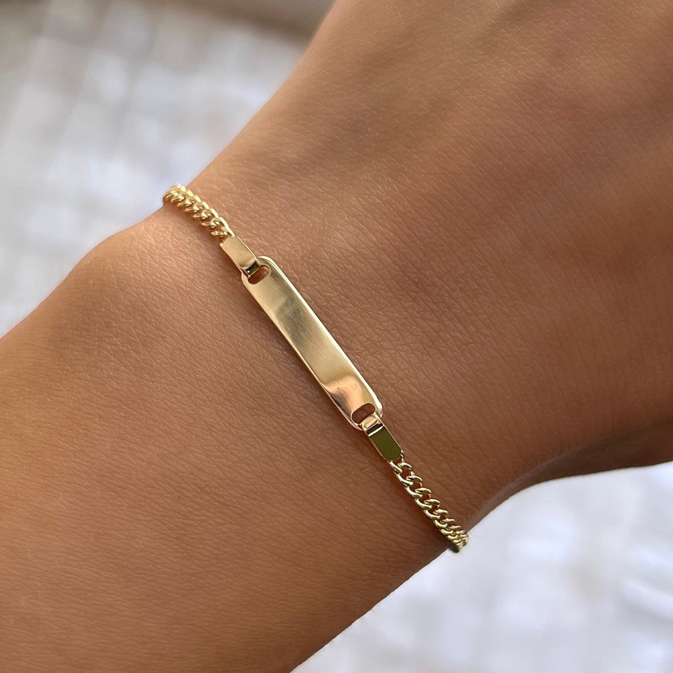 Curb ID Bracelet - Lotus Diamond