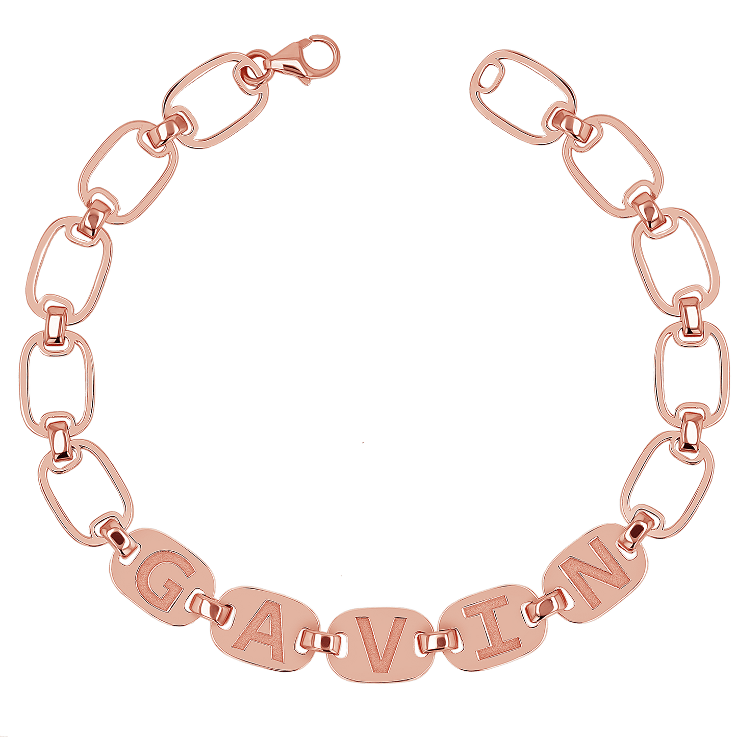 Custom Chain Link Name Bracelet - Lotus Diamond