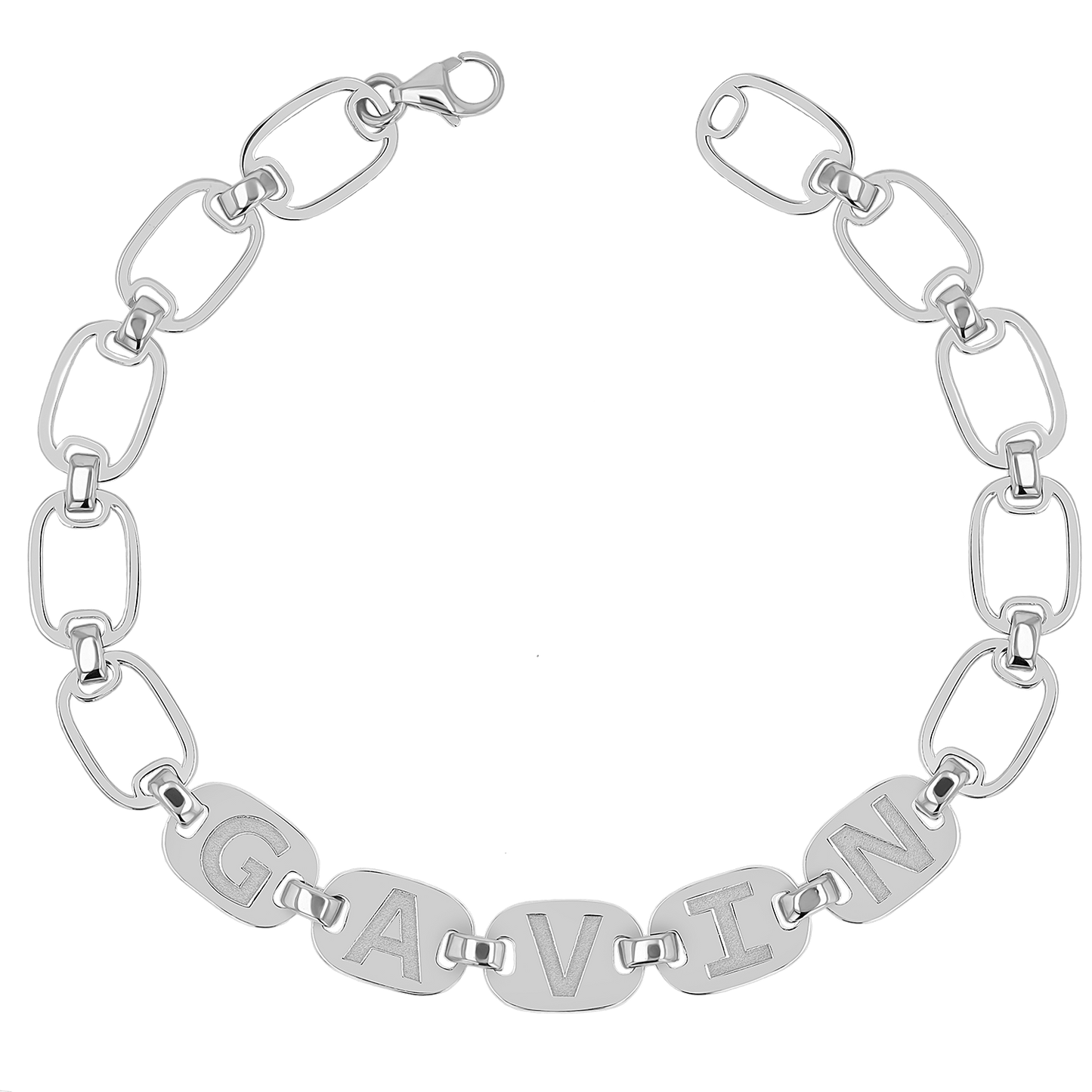 Custom Chain Link Name Bracelet - Lotus Diamond