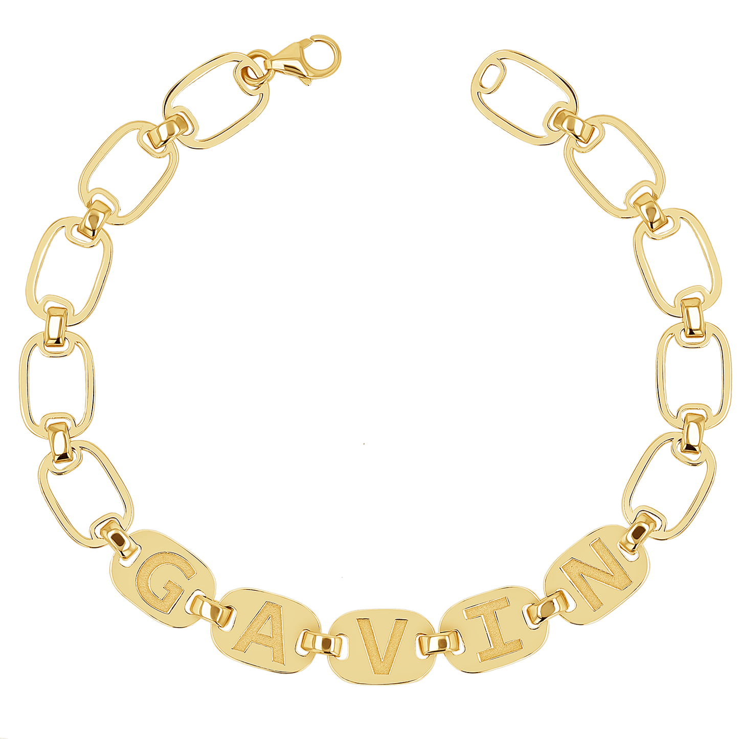 Custom Chain Link Name Bracelet - Lotus Diamond