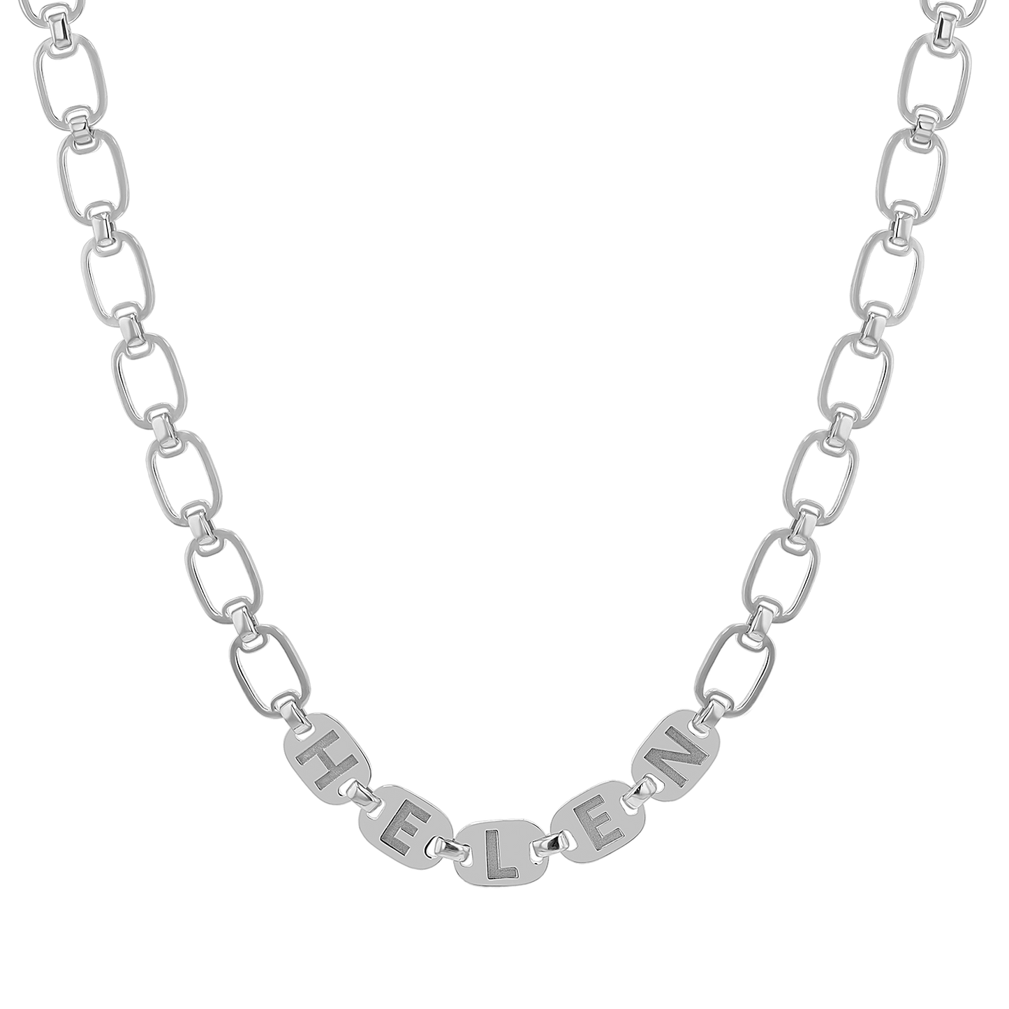 Custom Chain Link Name Necklace - Lotus Diamond