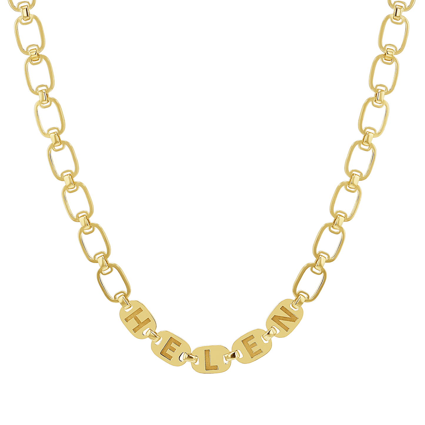 Custom Chain Link Name Necklace - Lotus Diamond