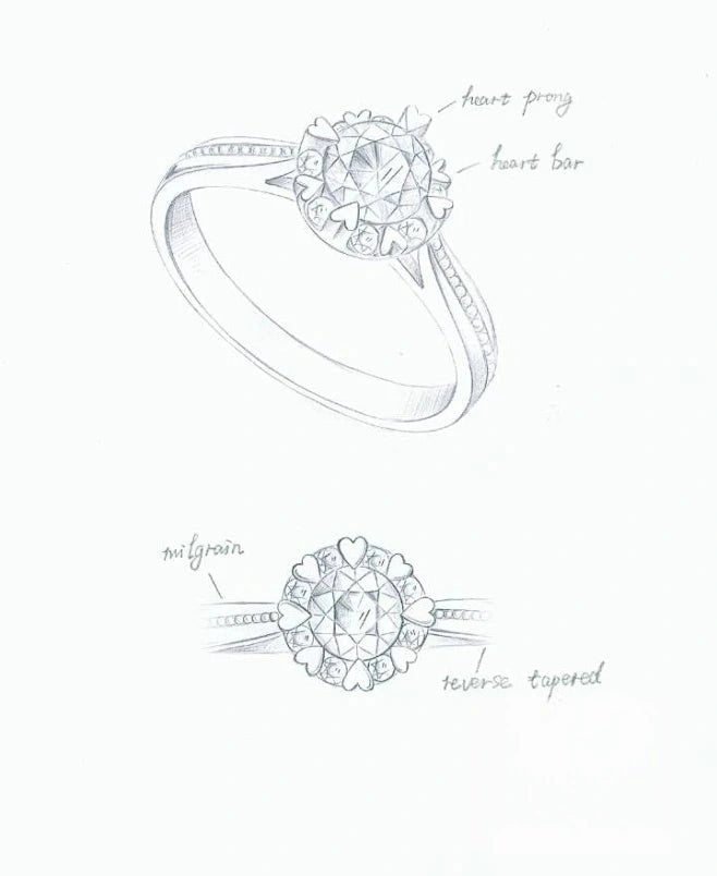 Custom Diamond Engagement Ring - Lotus Diamond