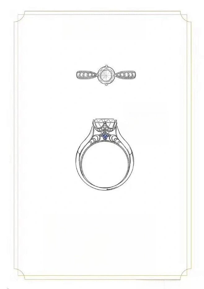 Custom Diamond Engagement Ring - Lotus Diamond