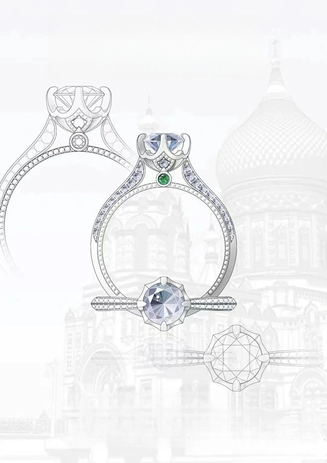 Custom Diamond Engagement Ring - Lotus Diamond