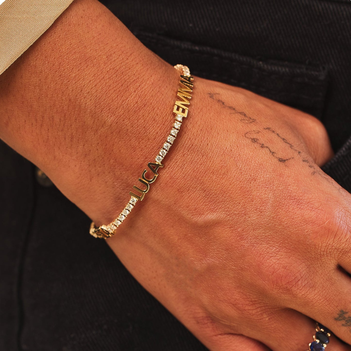 Custom Diamond Name Tennis Bracelet - Lotus Diamond