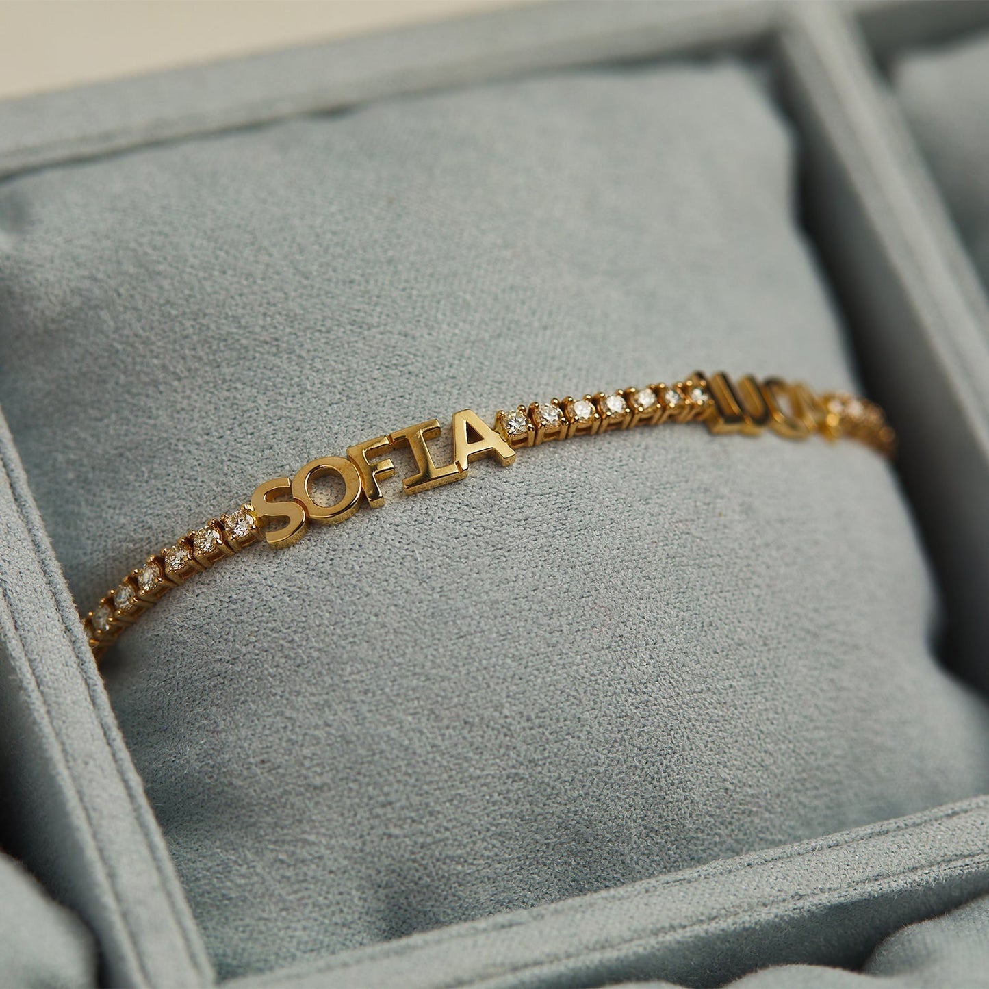 Custom Diamond Name Tennis Bracelet - Lotus Diamond