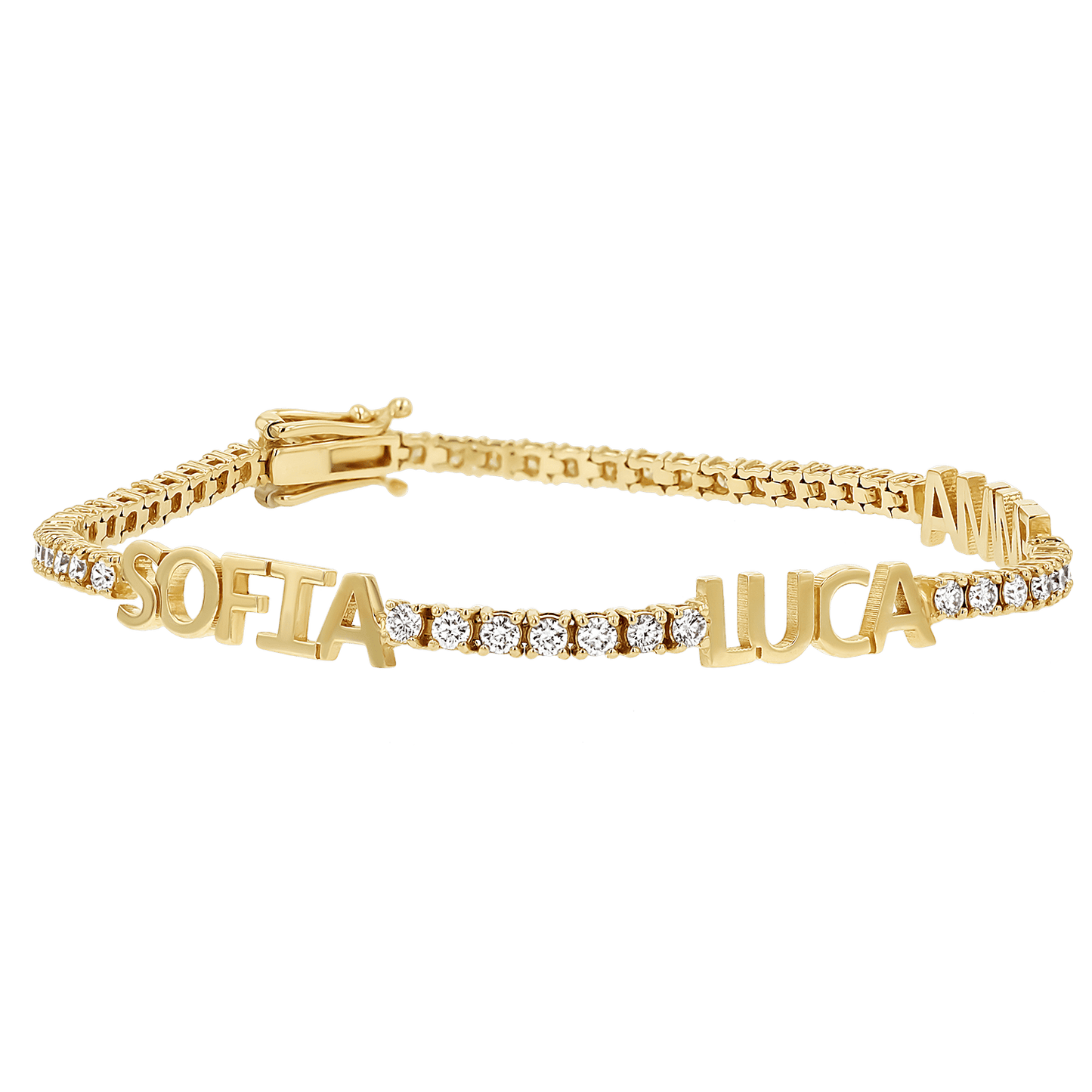 Custom Diamond Name Tennis Bracelet - Lotus Diamond