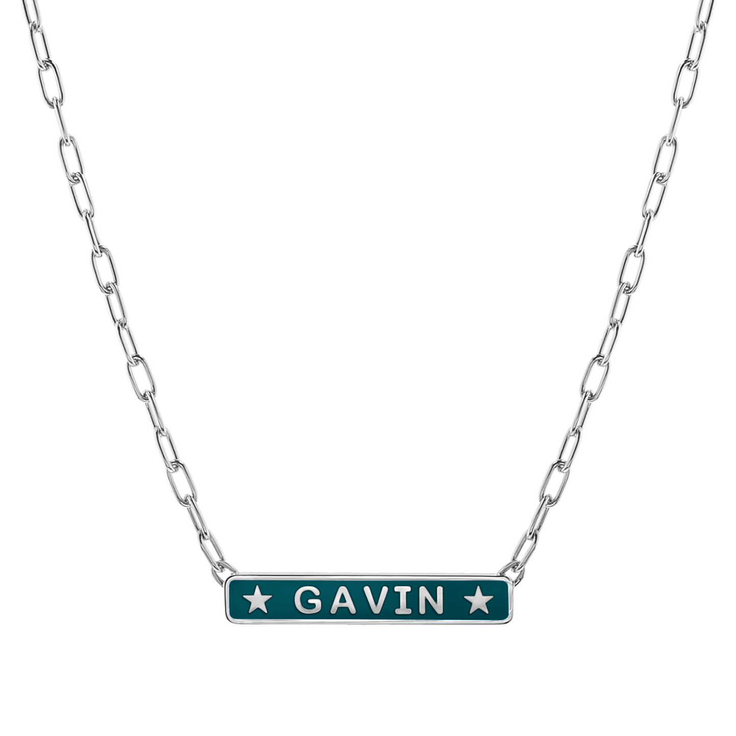 Custom Enamel ID Necklace - Lotus Diamond