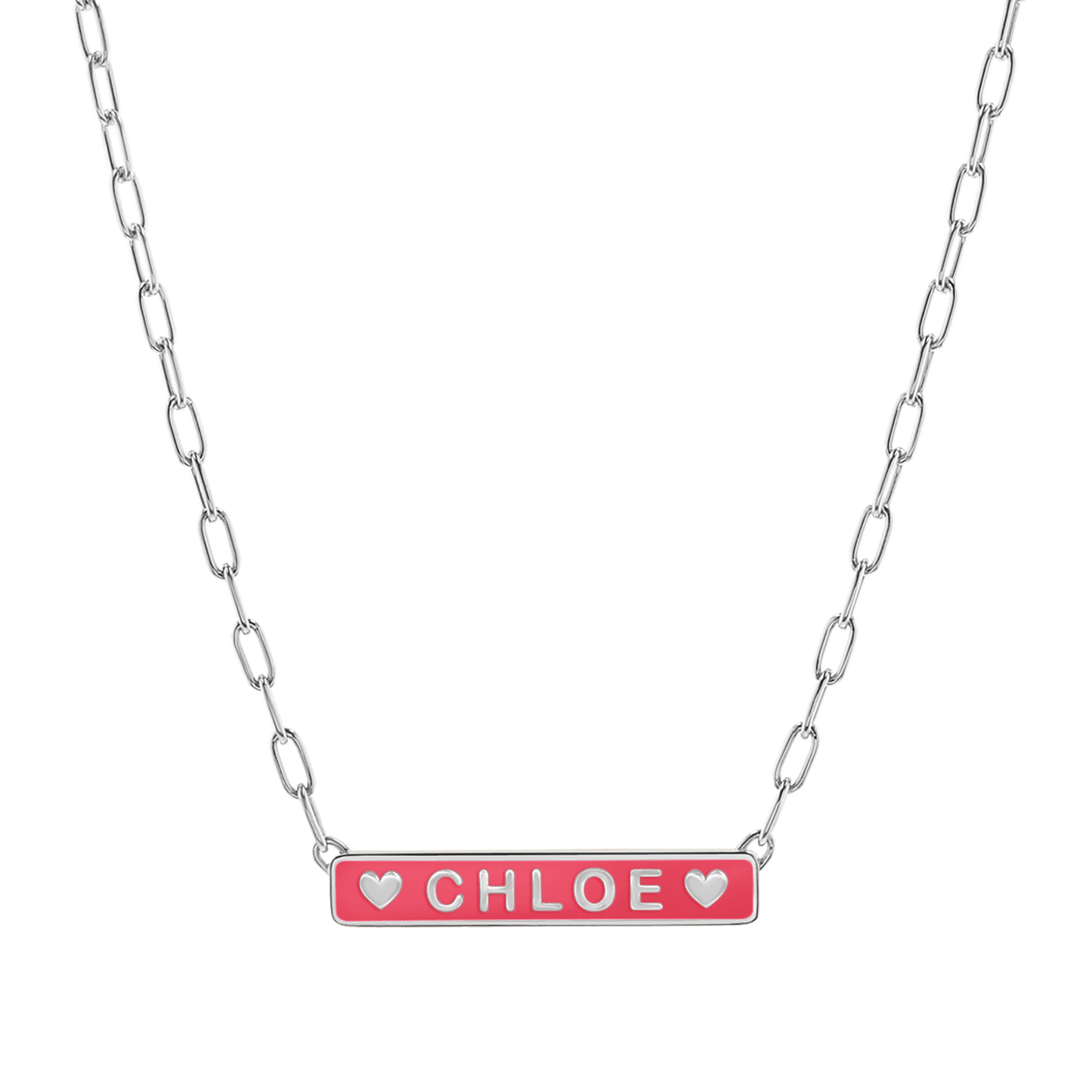 Custom Enamel ID Necklace - Lotus Diamond