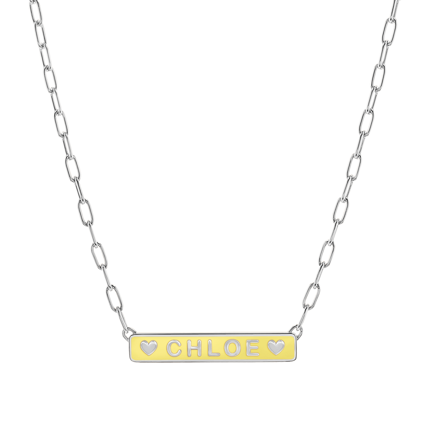 Custom Enamel ID Necklace - Lotus Diamond