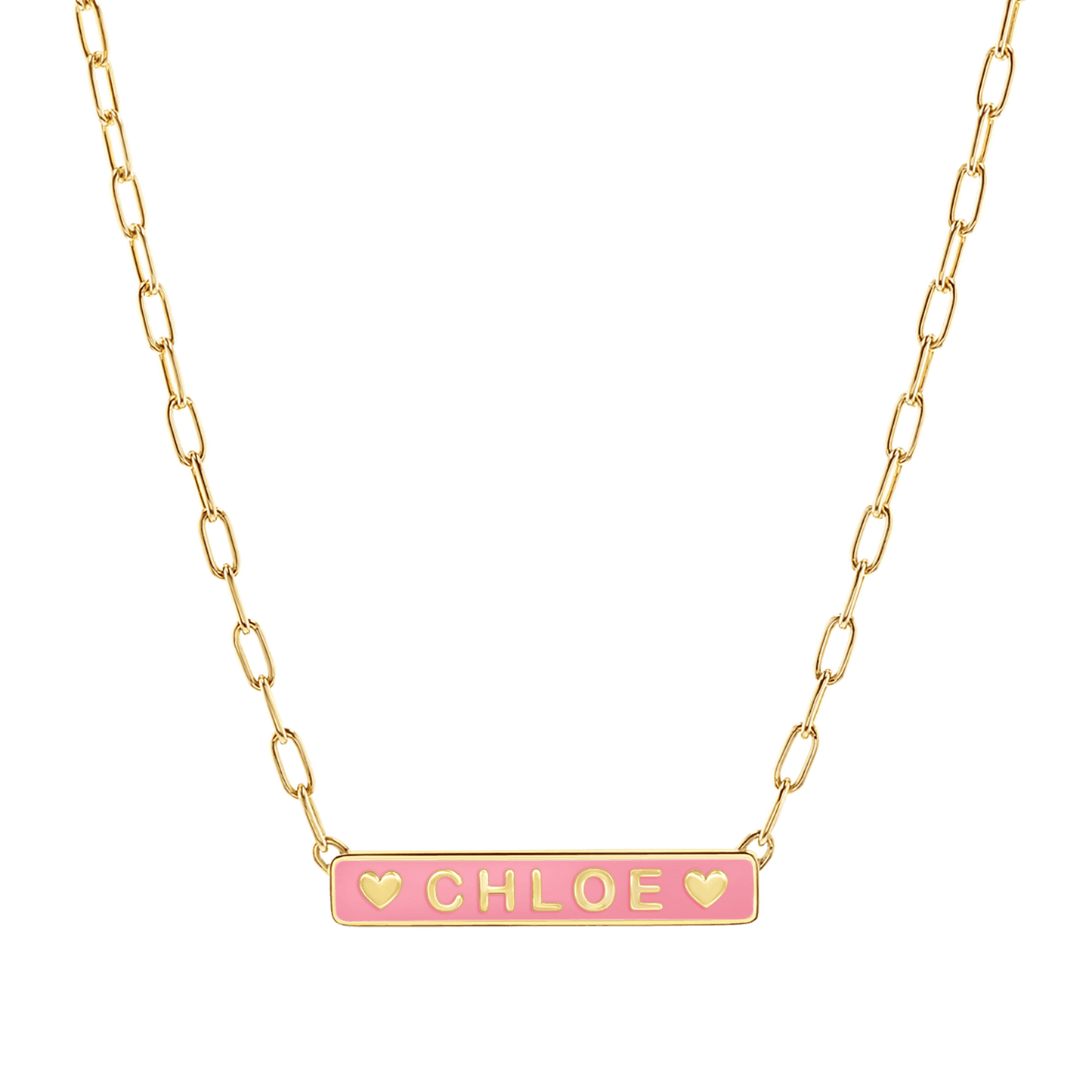 Custom Enamel ID Necklace - Lotus Diamond