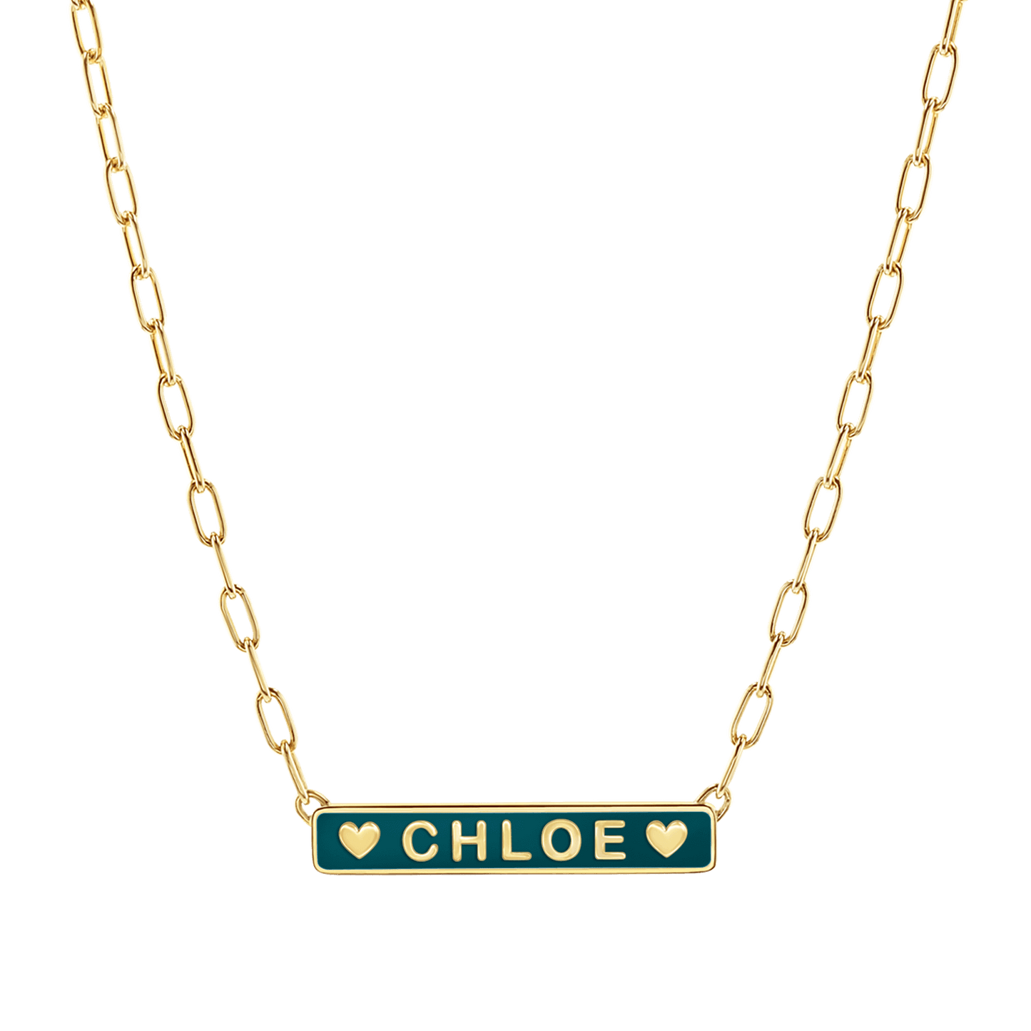 Custom Enamel ID Necklace - Lotus Diamond