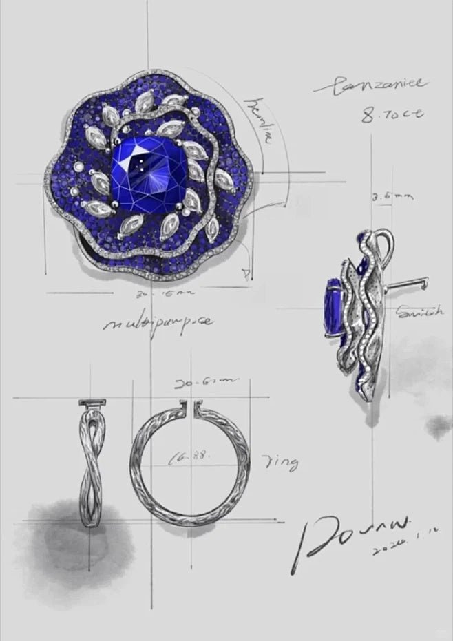 Custom Gemstone Jewelry - Lotus Diamond