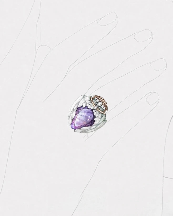 Custom Gemstone Jewelry - Lotus Diamond