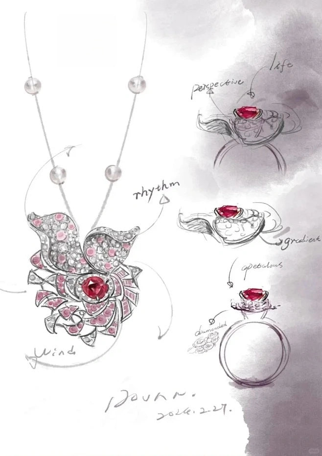 Custom Gemstone Jewelry - Lotus Diamond