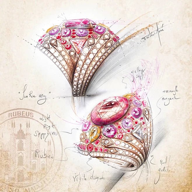 Custom Gemstone Jewelry - Lotus Diamond