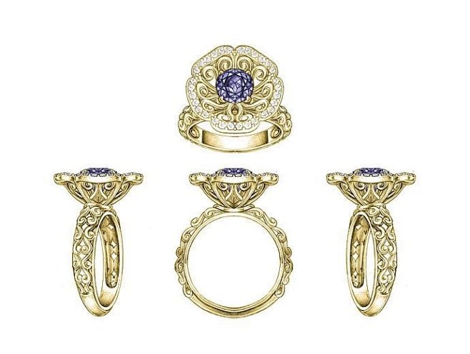 Custom Gemstone Jewelry - Lotus Diamond