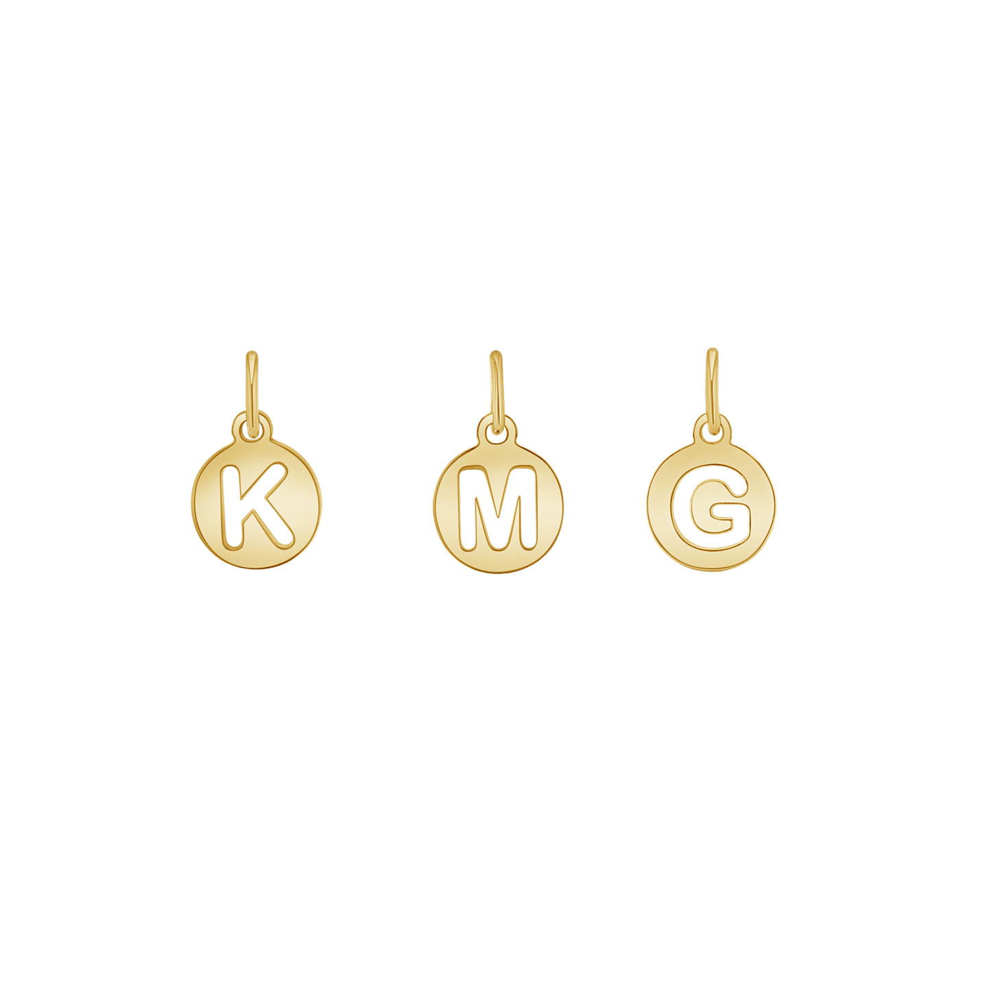 Cut - Out Round Letter Initial Charm - Lotus Diamond