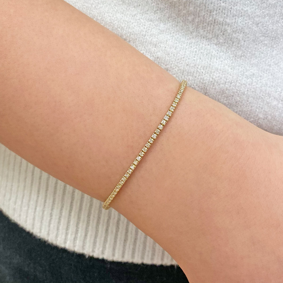 Dainty Diamond Tennis Bracelet - Lotus Diamond
