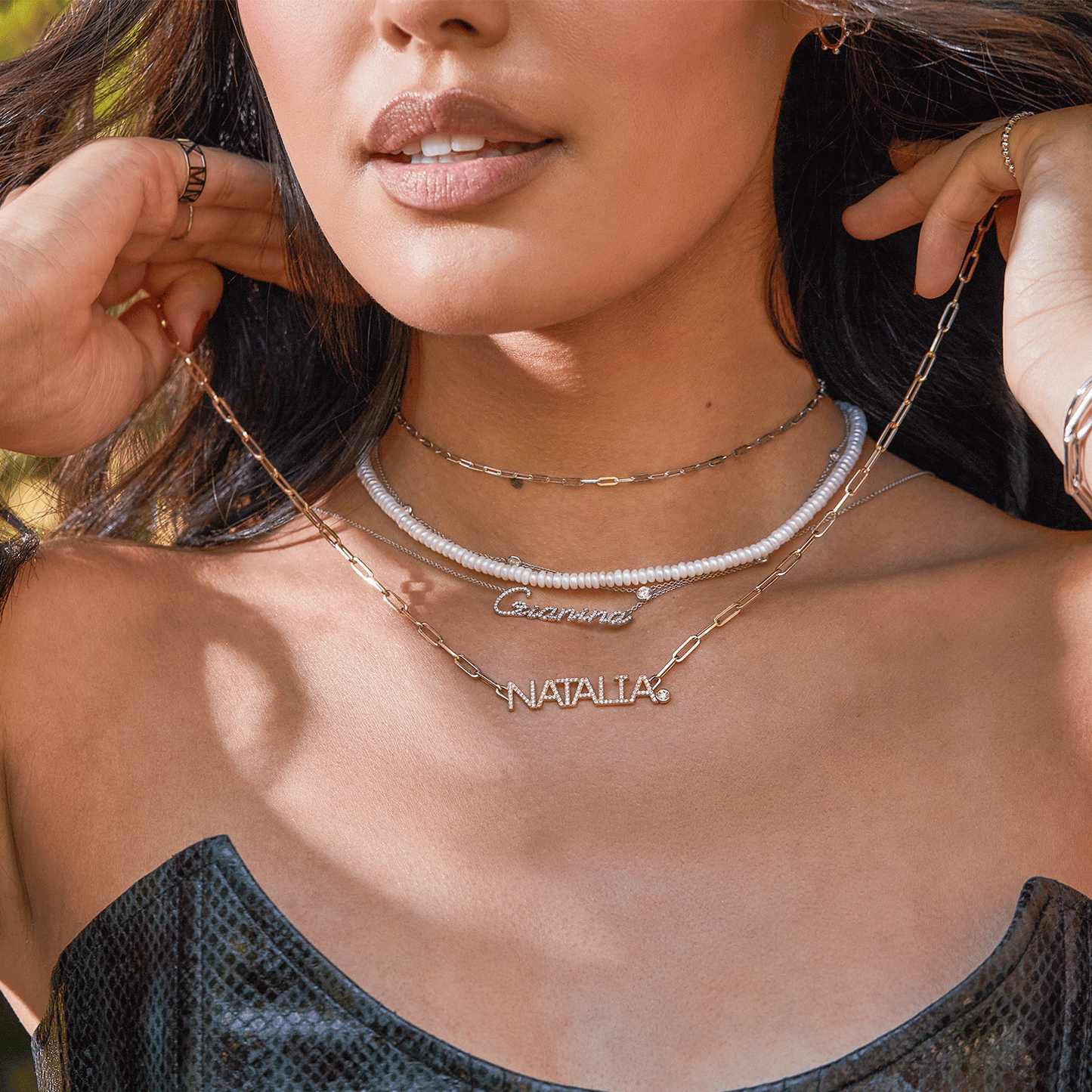 Dainty Paper Clip Chain Necklace - Lotus Diamond