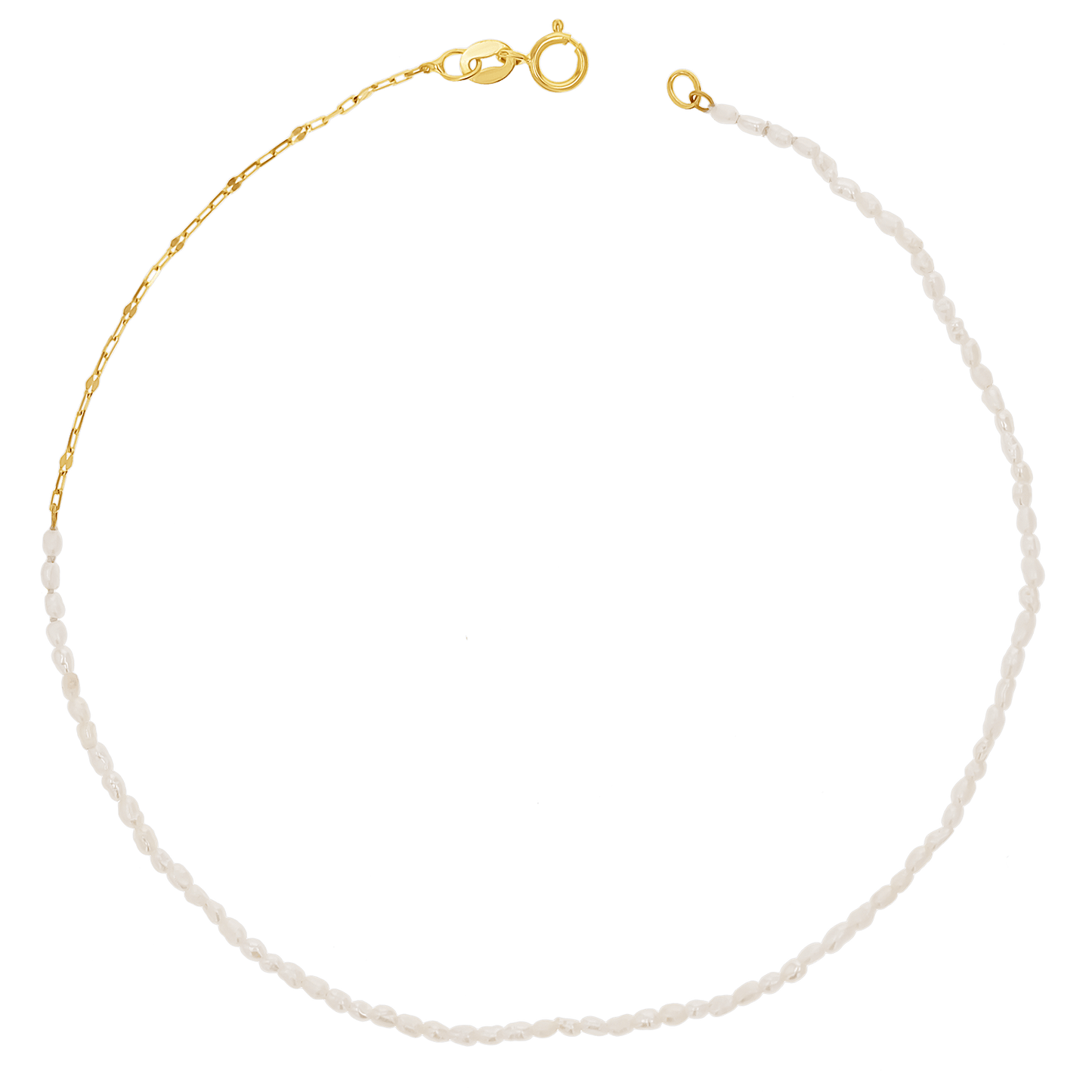 Dainty Pearl Anklet - Lotus Diamond