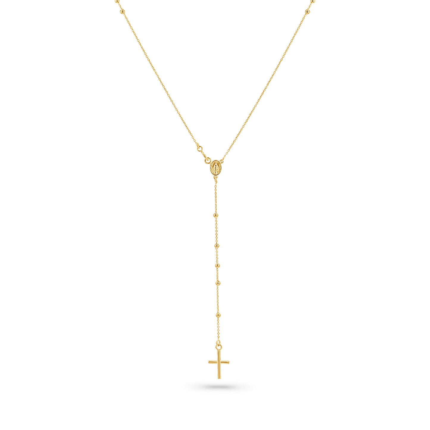 Dainty Rosary Necklace - Lotus Diamond