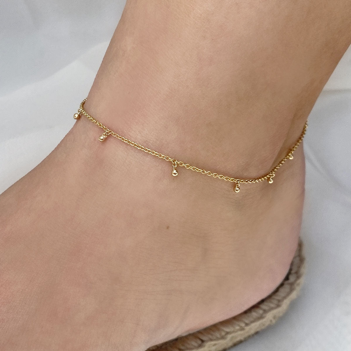 Dangle Ball Anklet - Lotus Diamond