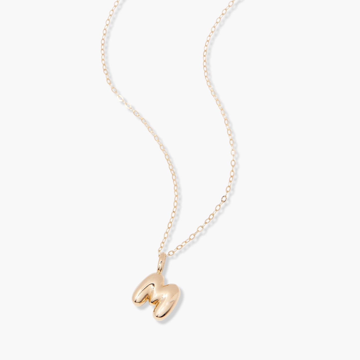Darby 14K Gold Bubble Initial Pendant - Lotus Diamond