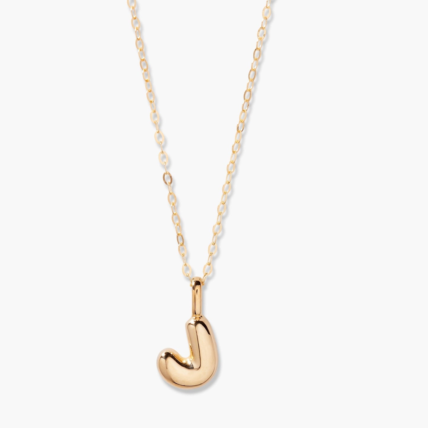 Darby 14K Gold Bubble Initial Pendant - Lotus Diamond