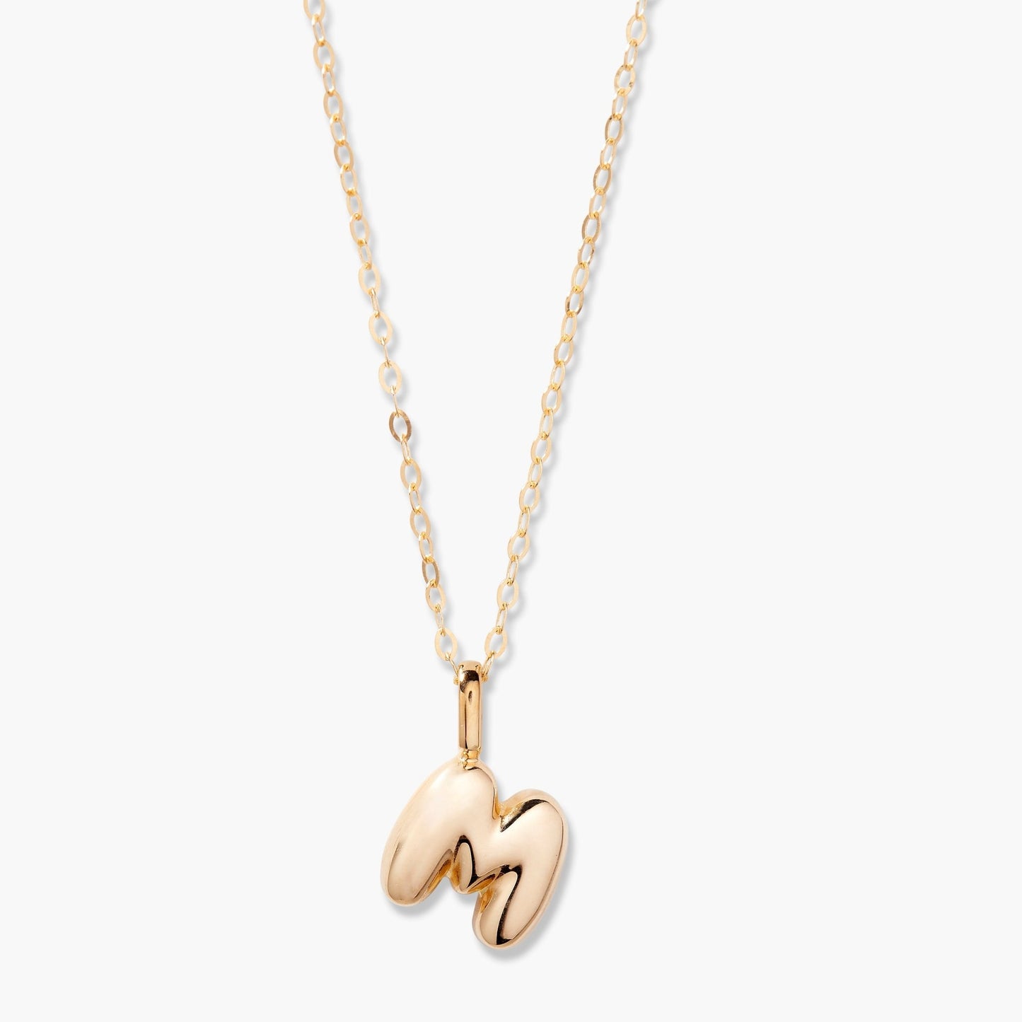 Darby 14K Gold Bubble Initial Pendant - Lotus Diamond