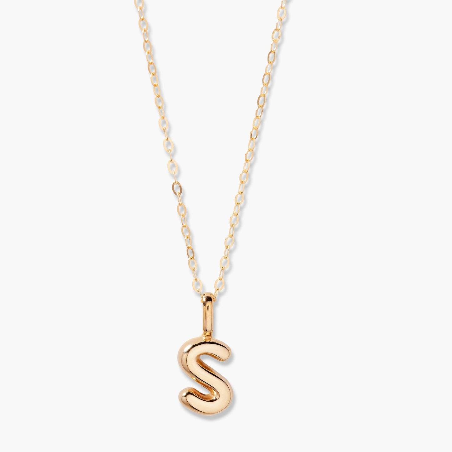Darby 14K Gold Bubble Initial Pendant - Lotus Diamond