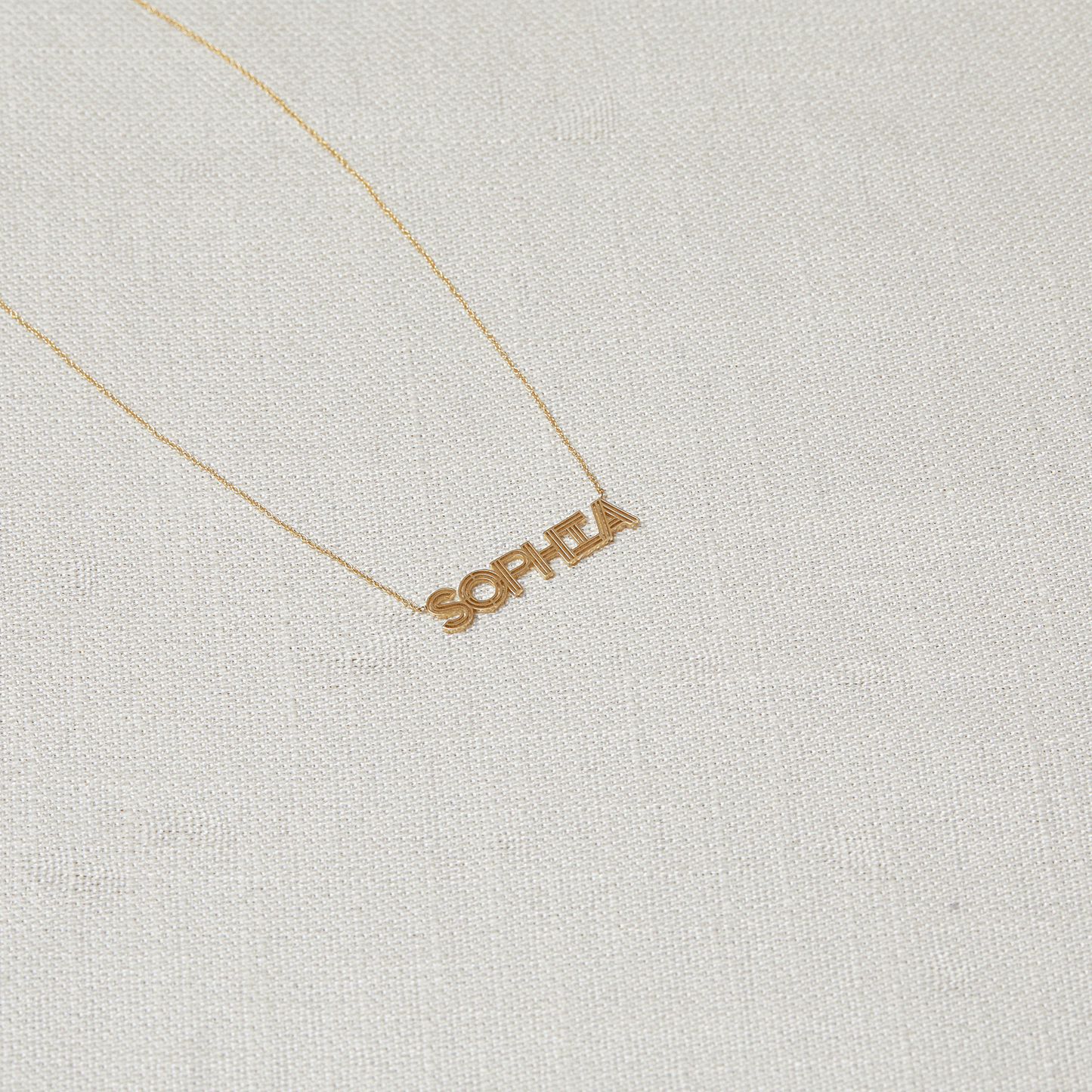 Deco Cut - Out Name Necklace - Lotus Diamond