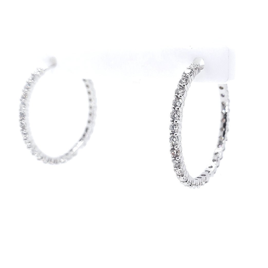 Diamond 18K earrings 1.2ctw - Lotus Diamond